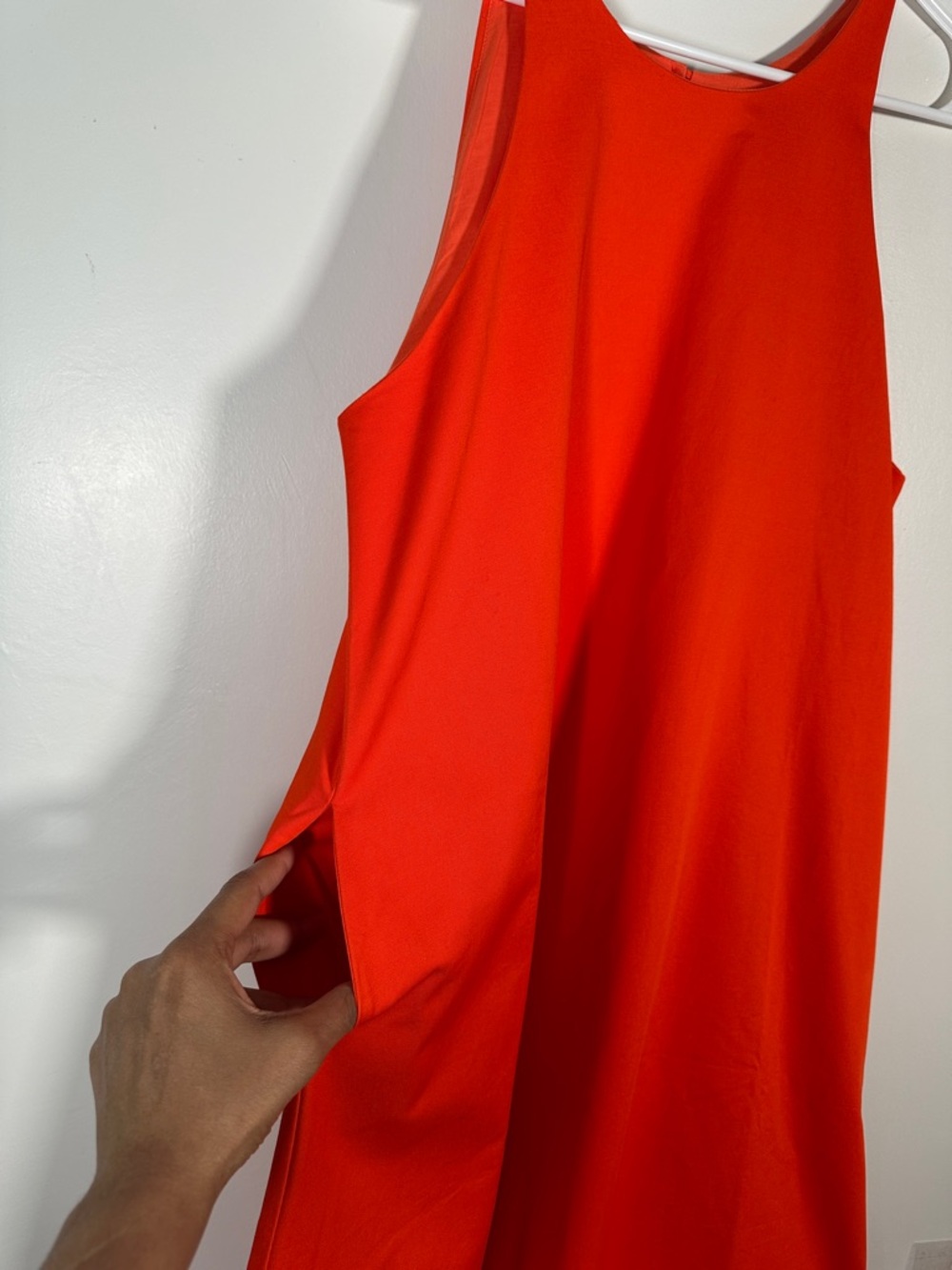 Bird & Knoll Orange Maxi Dress Sleeveless A-Line Minimalist Size L Flowy Chic - Picture 14 of 14